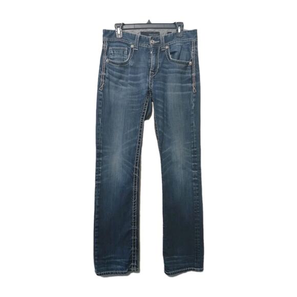 Buckle Black Jeans Mens 32 Short Fit No. 3 Stretch Denim Distressed - Picture 1 of 5